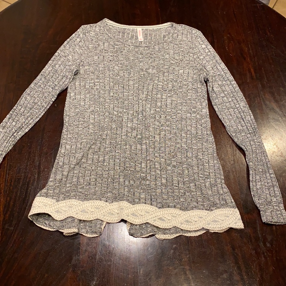 lace trim tunic sweater